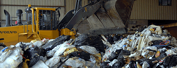 Image of garbage and Front-End Loader