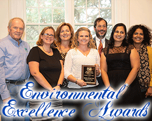 image of Mendham Boro School Green Team accepting award from Gene Feyl and Larry Gindoff