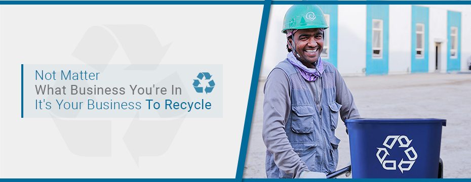 image of construction worker and recycling at Work