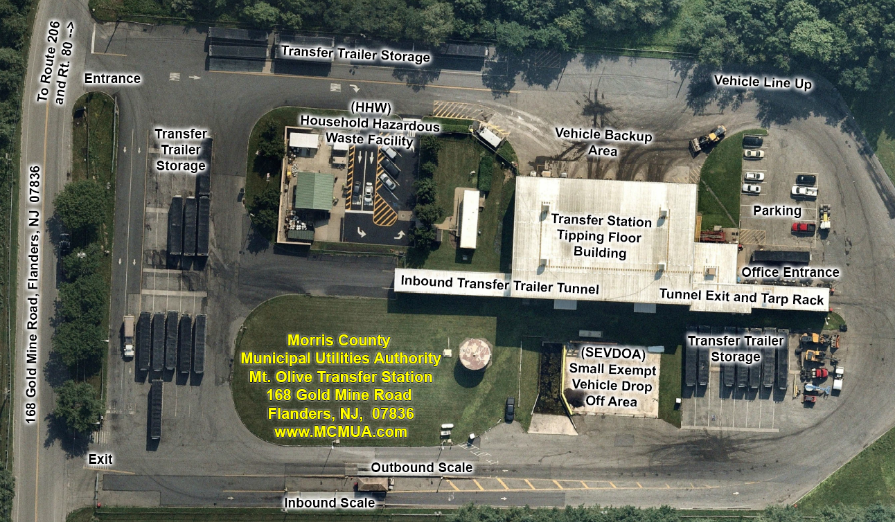 Ariel view of Mt. Olive transfer station with layout