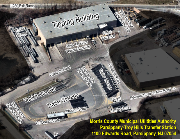 Ariel view of Parsippany transfer station with layout