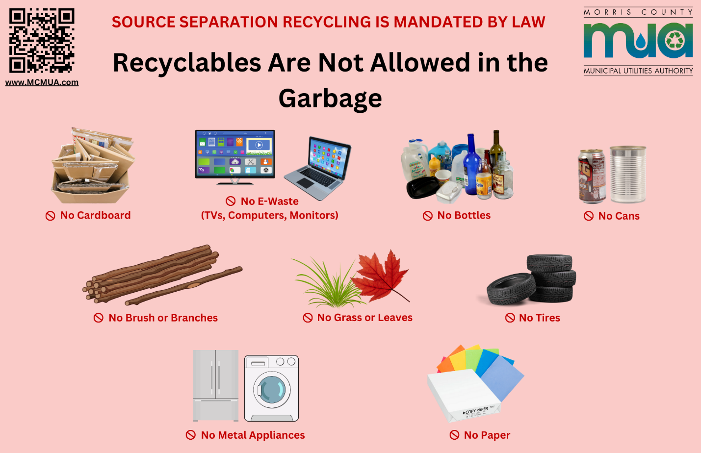 image of mandated recyclables not allowed in dumpster